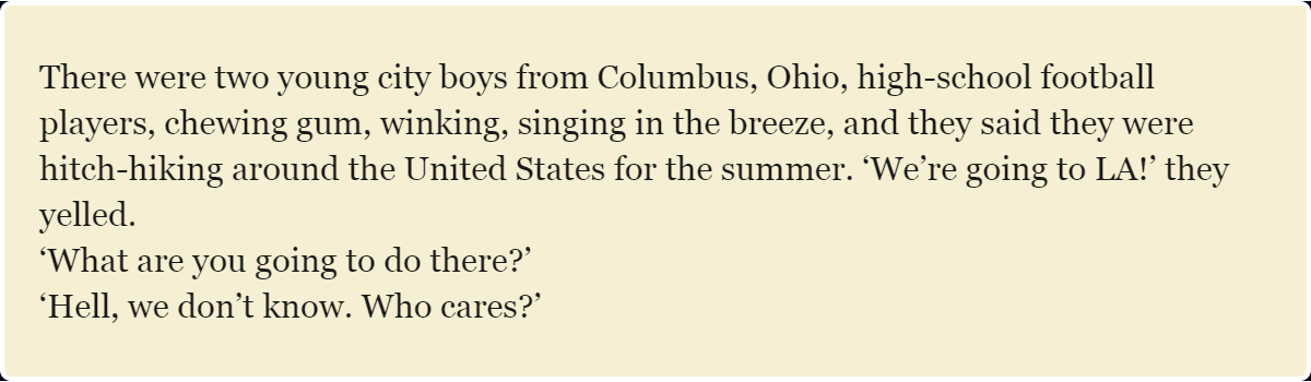 On the Road by Jack Kerouac, chapter four