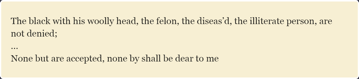 Song of the Open Road by Walt Whitman, second section